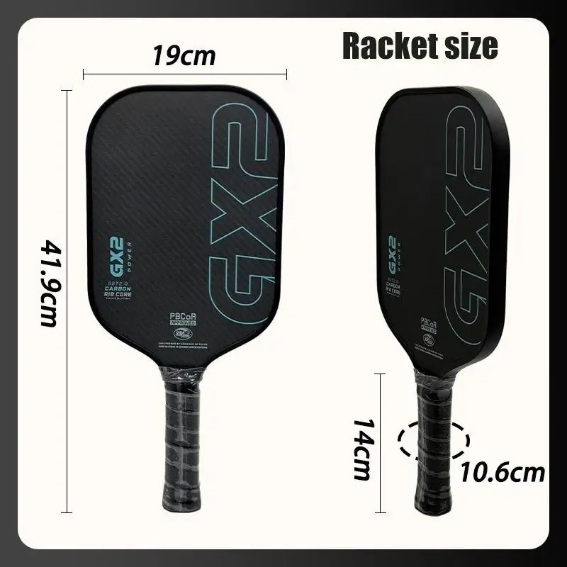 GX2 Elongated SSTCORE 2.0 USAPA Approved 3k Woven Raw 16mm 200 FAW Toray T700 Mid Modulus Carbon Fiber Gearbox Pickleball Paddle