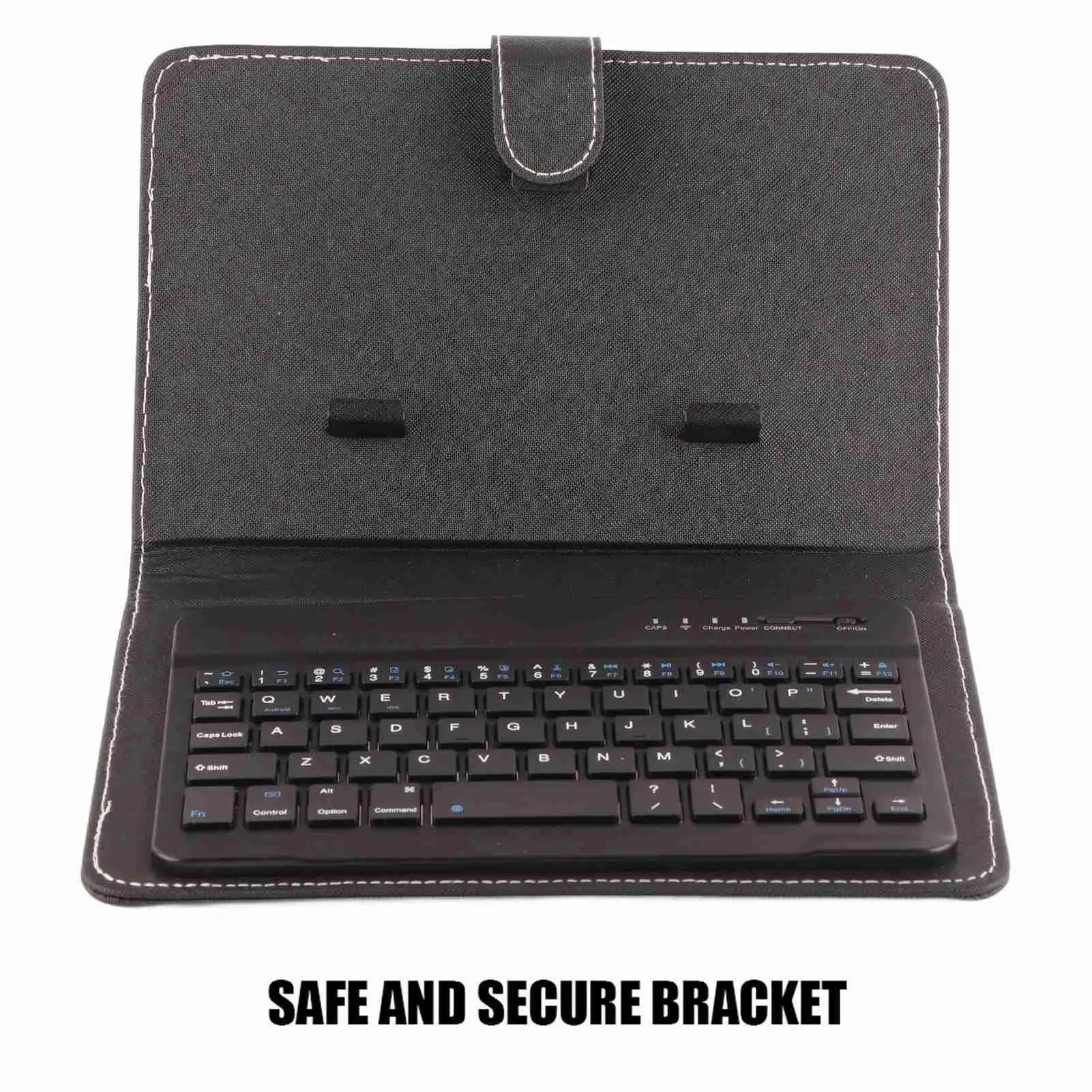 Universal Wireless Bluetooth Keyboard Flip Case Cover with Stand for IOS/ Android Phones Black