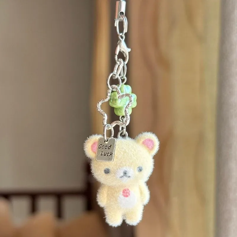 Rilakkuma Ccd hangend touw cartoon schattig gevlokt mobiele telefoon charme sleutelhanger tas decor verrassingscadeau voor meisjes speelgoed figuur