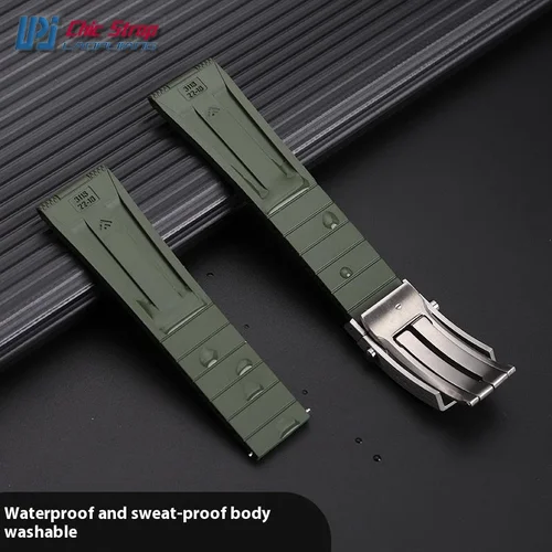 Imagen 2 del producto Correa de reloj de goma con hebilla plegable Universal de 22mm, accesorios para Breitling AVENGER V17311 A17311 A17366 SUPEROCEAN