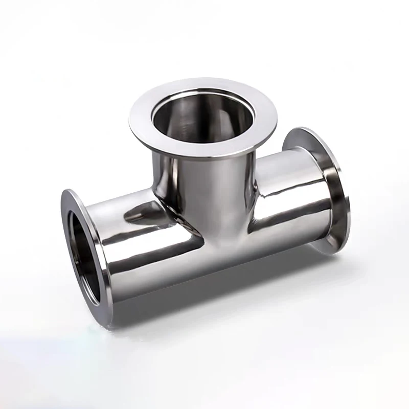 304 Stainless Steel KF Quick Connect Equal Tee, High Vacuum Clamp Tee