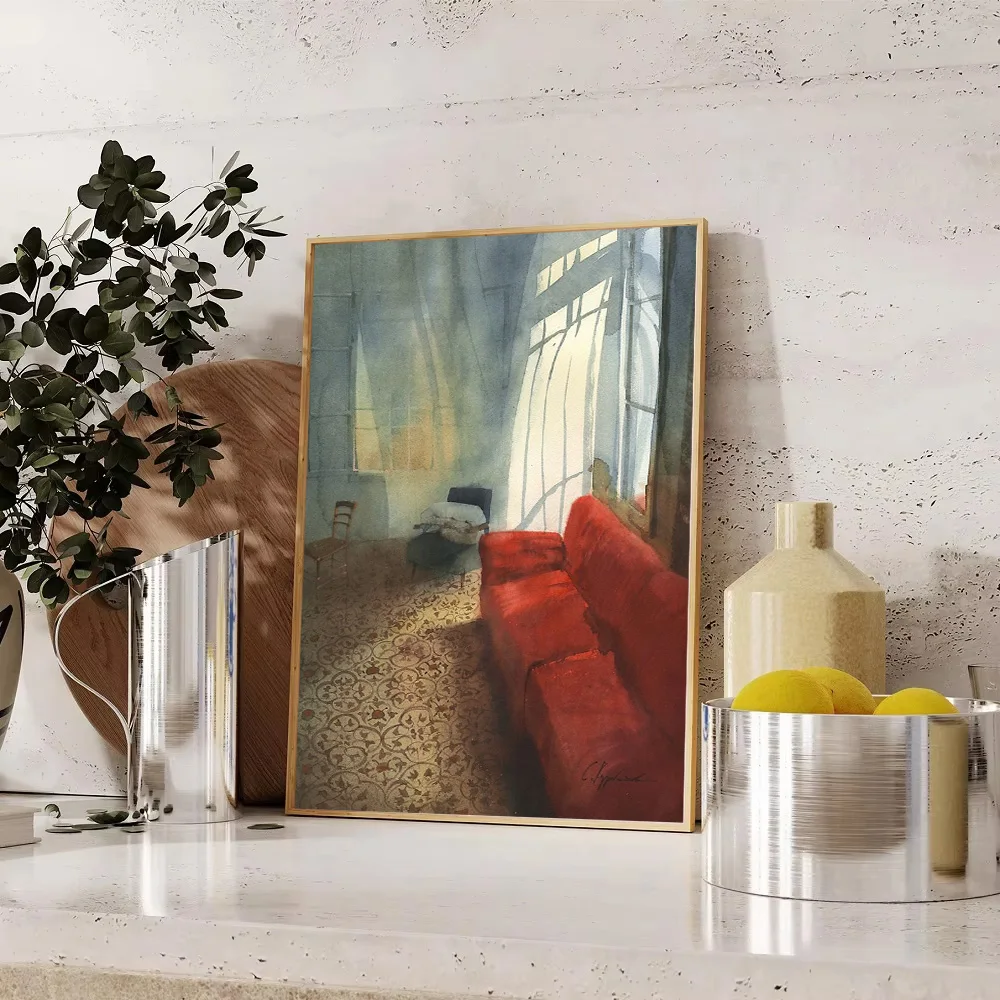 Vintage sala de estar lienzo pared arte impresión pintura al óleo reproducción paisaje decoración del hogar imagen