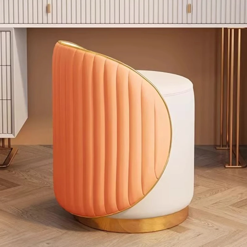 Leichter Luxus-Mess-Make-up-Hocker für Mädchen, Schlafzimmer, moderner, einfacher runder Hocker, Tabouret, ergonomische Taburete, Singapur, Möbel für Zuhause