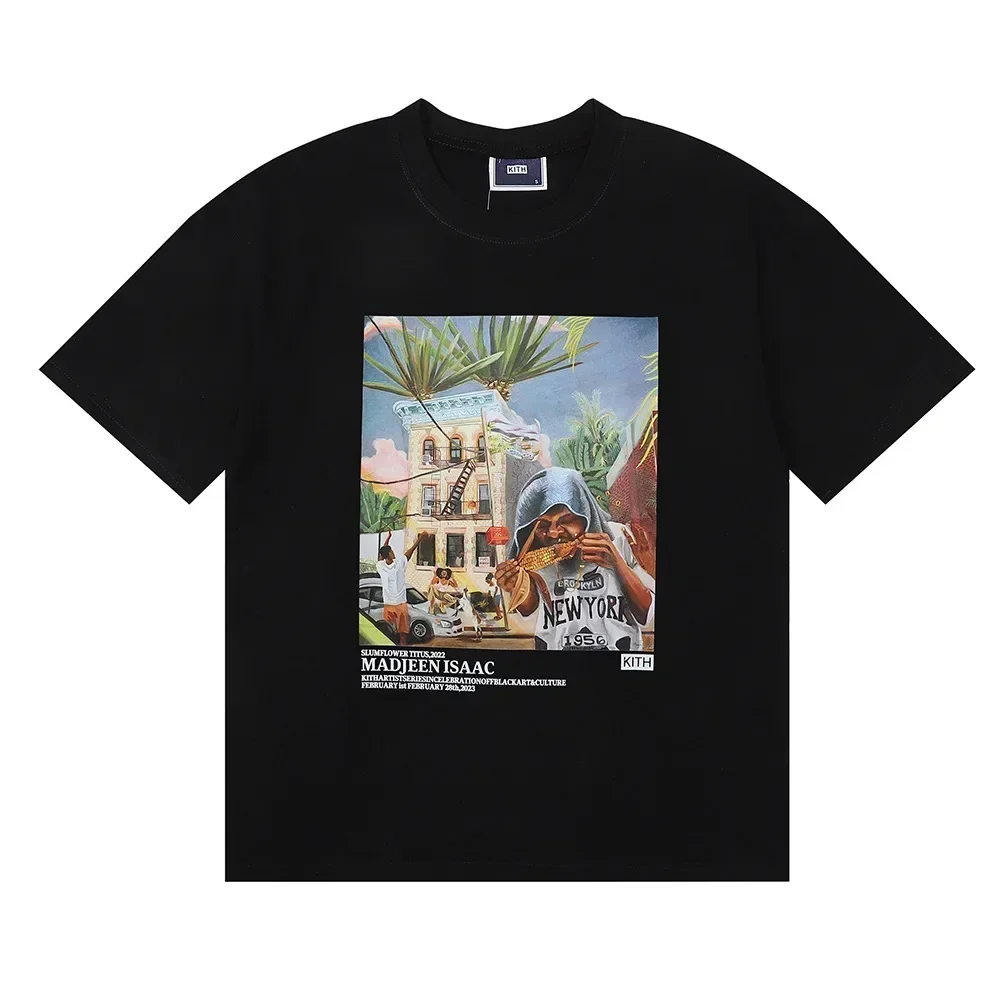 Outdoor leisure Oil Print Casual Tide Hip Hop loose cotton summer short sleeve T-shirt at KITH FW Gallery