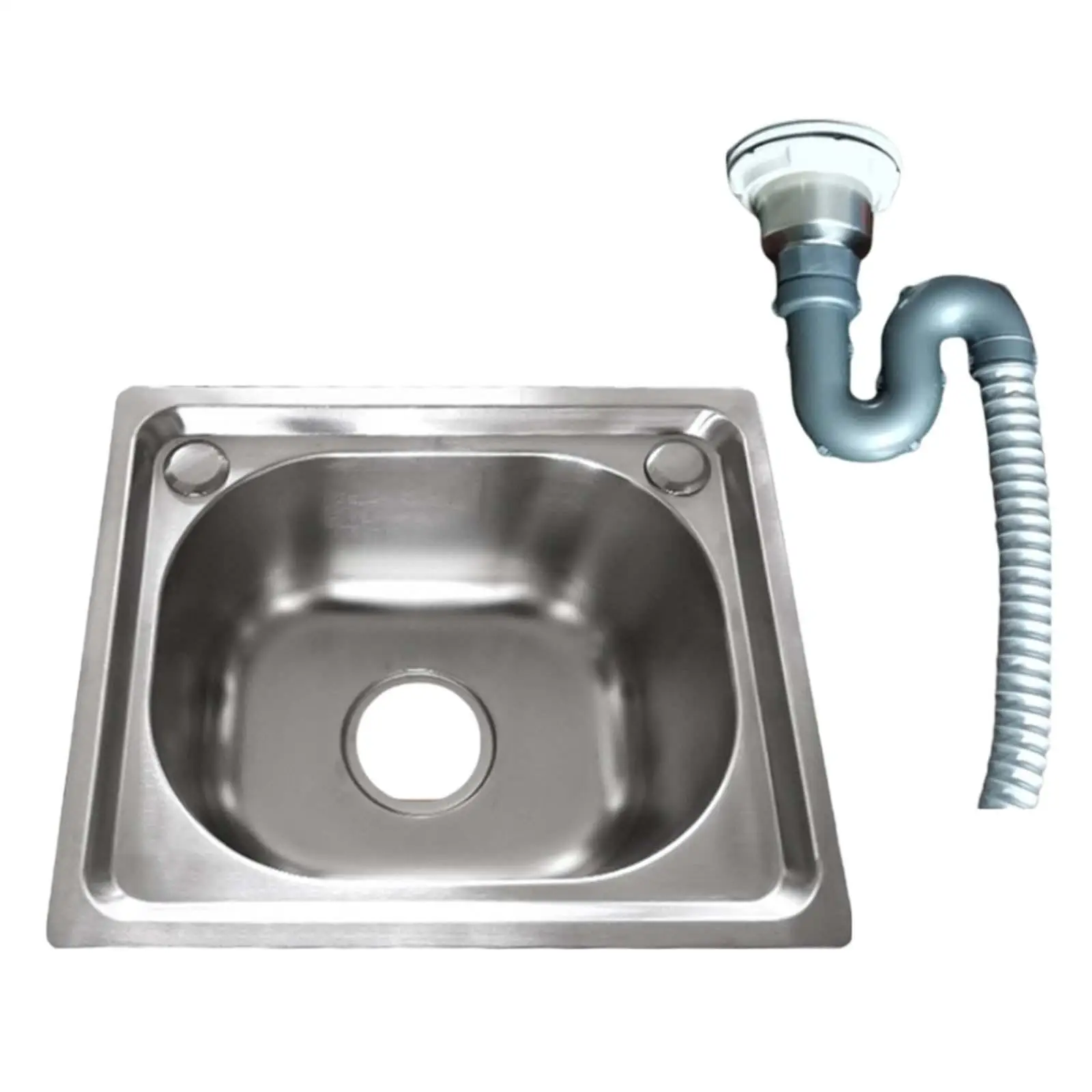 

Drop in Kitchen Sink Deep Basin Stainless Steel Single Bowl with Drain Hole for Cleaning Plates Home Dining Room Bathroom Hotel