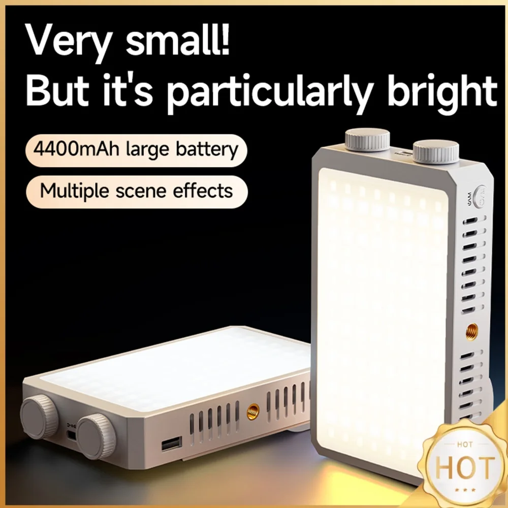 40W LED Camera Light 2800K-9000K Handheld Fill Light 4400mAh Rechargeable Portable Light Panel Video Light for Photography