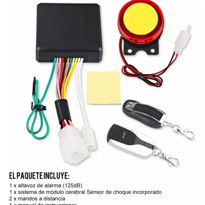 Sistema de alarma antirrobo para motocicleta y bicicleta, sistema de alarma de seguridad antirrobo impermeable para vehículo de 12V, Control remoto, arranque del motor