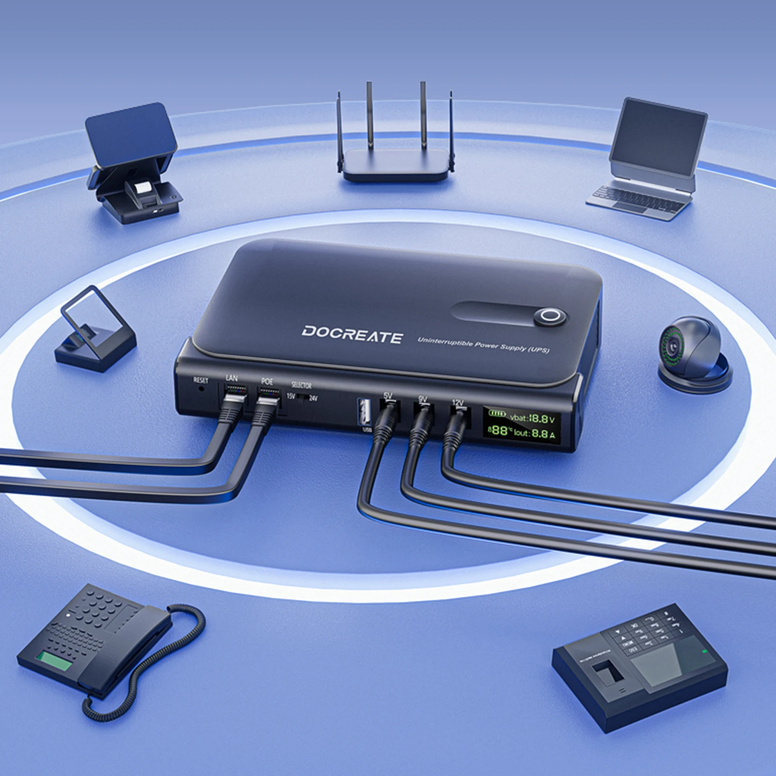 L'alimentation sans interruption UPS prend en charge l'alimentation sans interruption Portable en veille 5V/9V/12V pour la caméra de sécurité du Modem de routeur