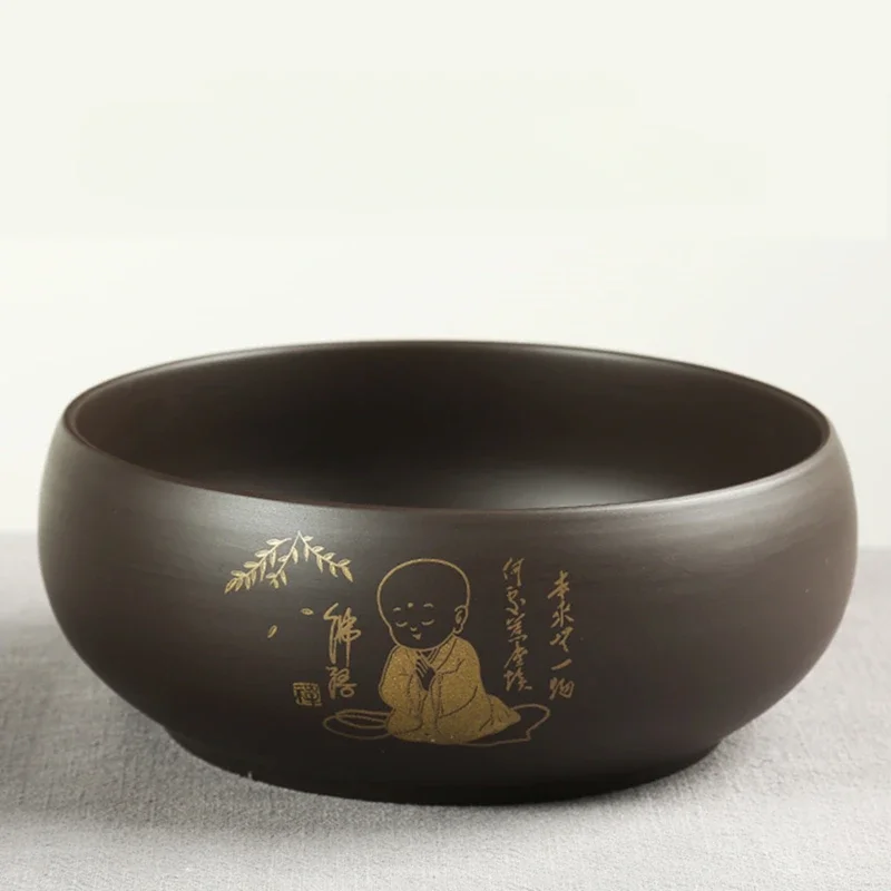 

#Large purple sand tea washing retro residue tank tabletop water washingcup basin Kung Fu set accessories Small