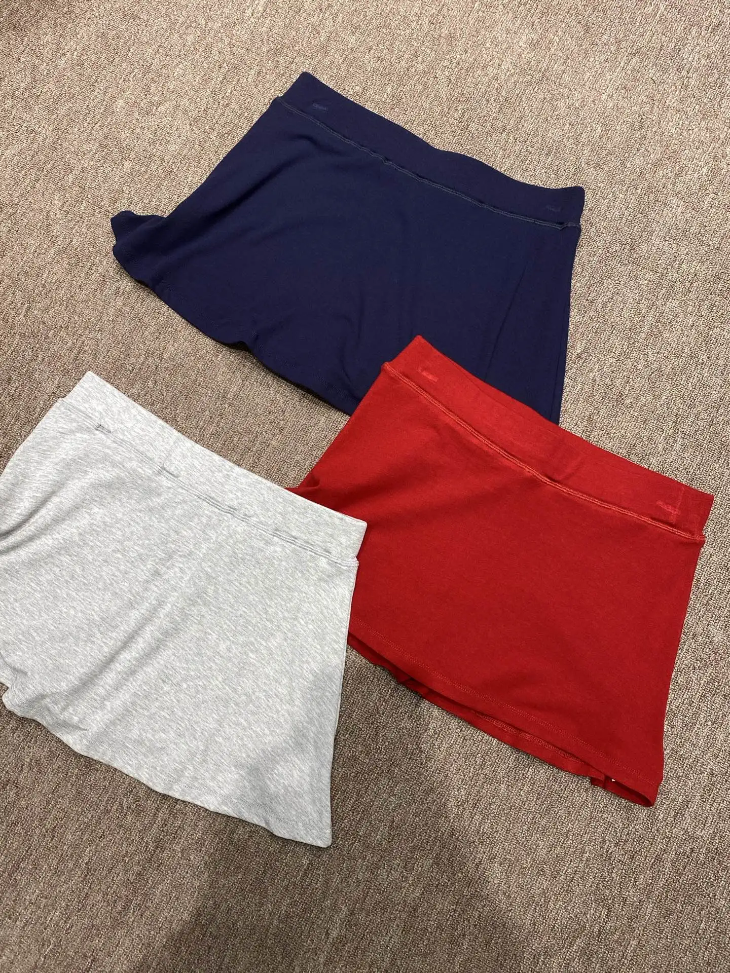 

Slimming Elastic Waist A-Line Skirt Fashionable Versatile Mid-Low Waist Design Prevents Exposure Casual Style Cotton Material