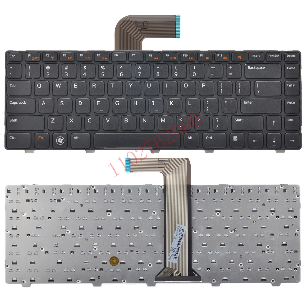 Teclado de repuesto para portátil sin retroiluminación para Dell INSPIRON 14R N4110 M4110 N4050 M4040 M5040 M5050 Series negro diseño estadounidense