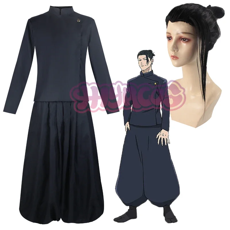 

FC6Anime Geto Suguru Cosplay Costume Wig Dark Blued Anime Season 2 School Full set Uniform High Halloween For Men Women Acc@FC8！