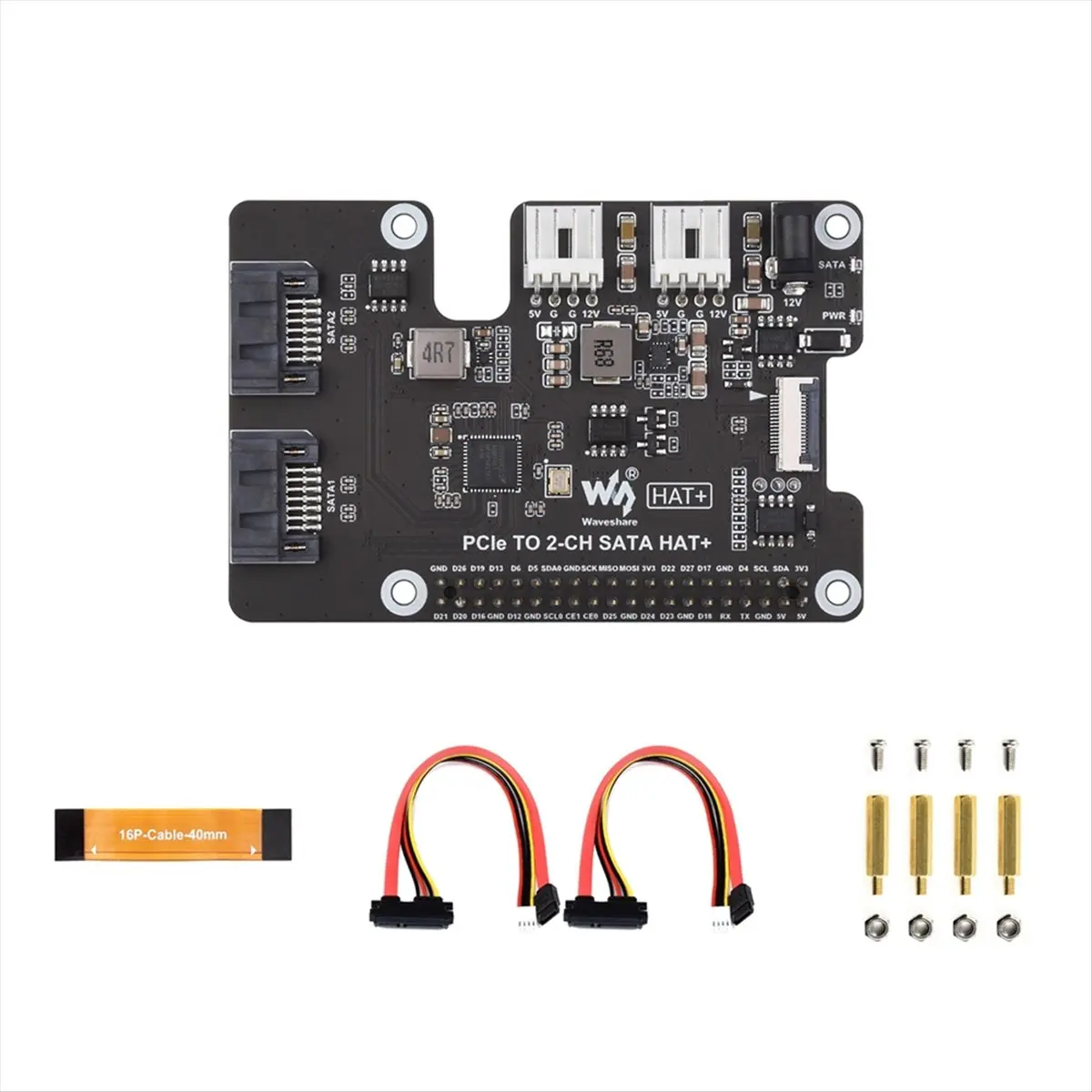 Welcome Deal- for Raspberry Pi5 PCIe to SATA Expansion Board EEPROM HAT+ High Speed Data Transfer Multi-Device Compatibility