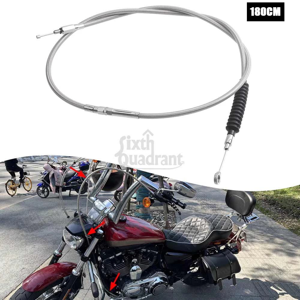 

Для Iron 883 Hard Candy Custom XL883N 2013-2015 аксессуары для мотоциклов серебристый 180 см трос сцепления из вольфрамовой стали из вольфрамовой стали
