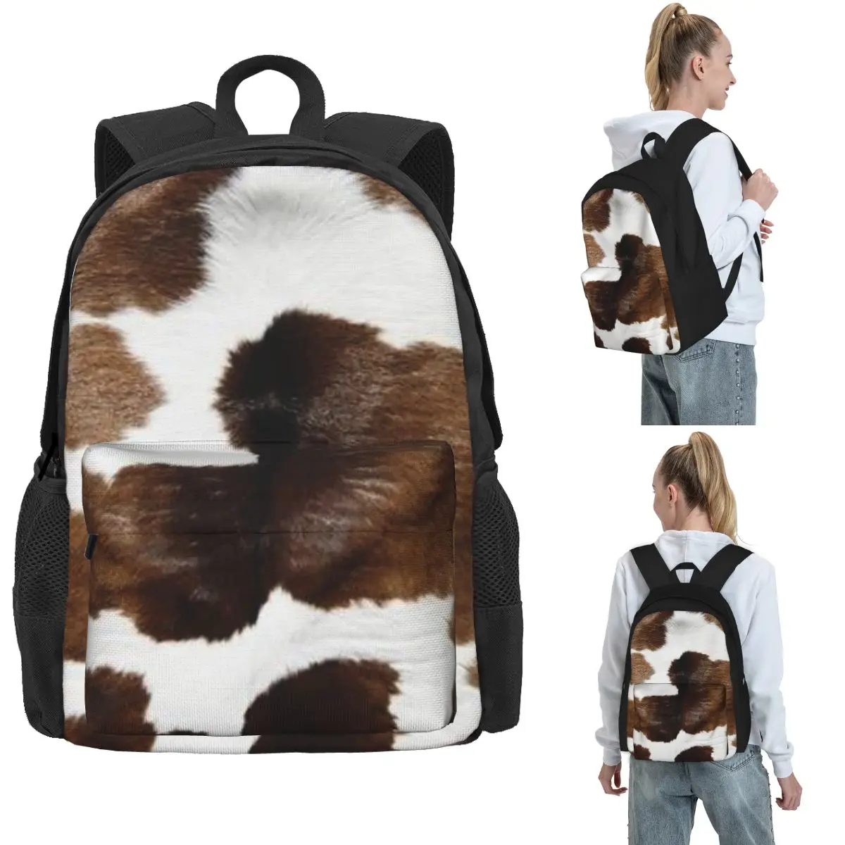 Rustic Ranch Cow PrintBackpack Hot Sale Daypack Large Capacity Boys Girls BookBag School Bag Shoulder Bags for Men Women