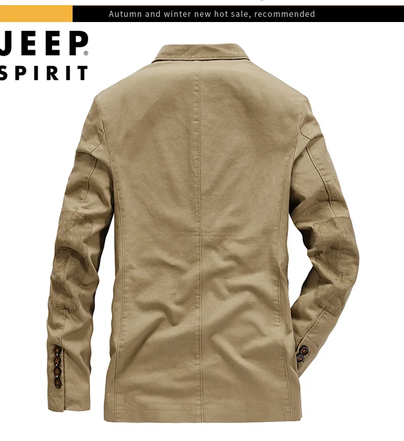 JEEP SPIRIT Men\'s Blazer Jackets Spring and Autumn New Fashion Business Casual Plus Size Men\'s Coat High Quality