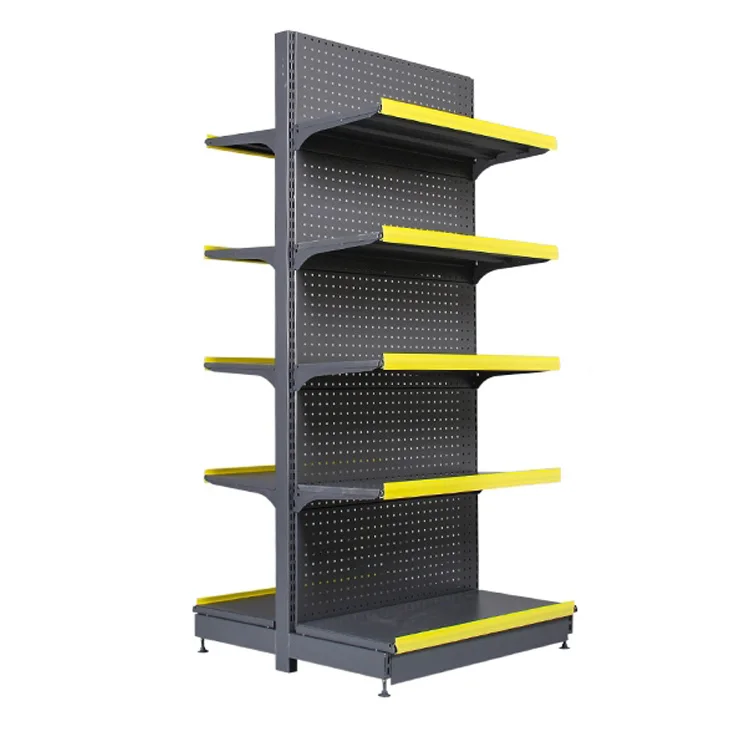 Heavy Duty Supermarket Shelf 5 Layers Gondola Shelving With Cold Rolled Steel 120-150kg Capacity Black Color