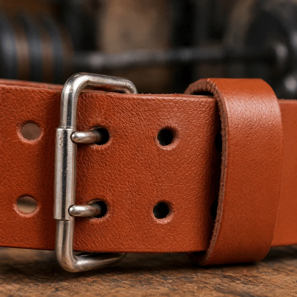 full-grain-cowhide-weightlifting-belt-adjustable-sturdy-full-grain-cowhide-waist-support-brown-brown-leather-weightlifting-belt