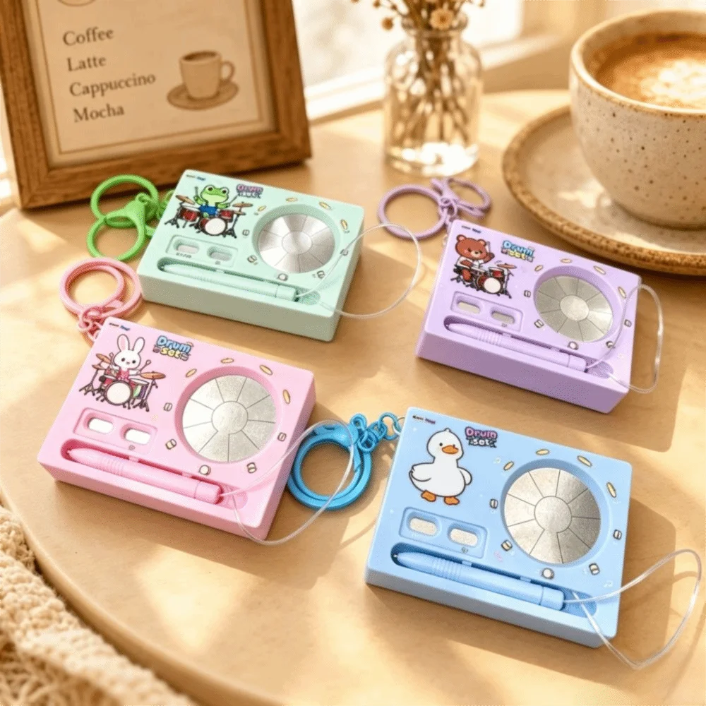 Recording Function Electronic Drum Keychain Portable Mini Size Electronic Piano Drum Keychain Cute Playable Music Keychain Small