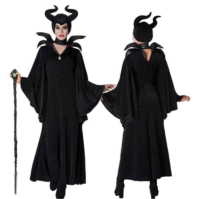 Хэллоуин Ведьма S Проклятие Косплей k Рогатая Королева Бла Костюм для выступлений для взрослых Женский традиционный этнический S...