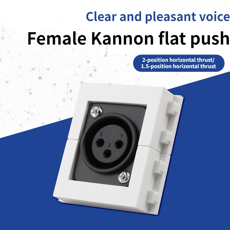 Type 128 female Cannon flat push microphone Cannon female head three-hole three-core switch floor panel plug