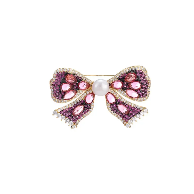 2025 Spilla di perle d'acqua dolce naturali di fascia alta, cappotto da abito elegante e lussuoso e accessori con spilla a fiocco