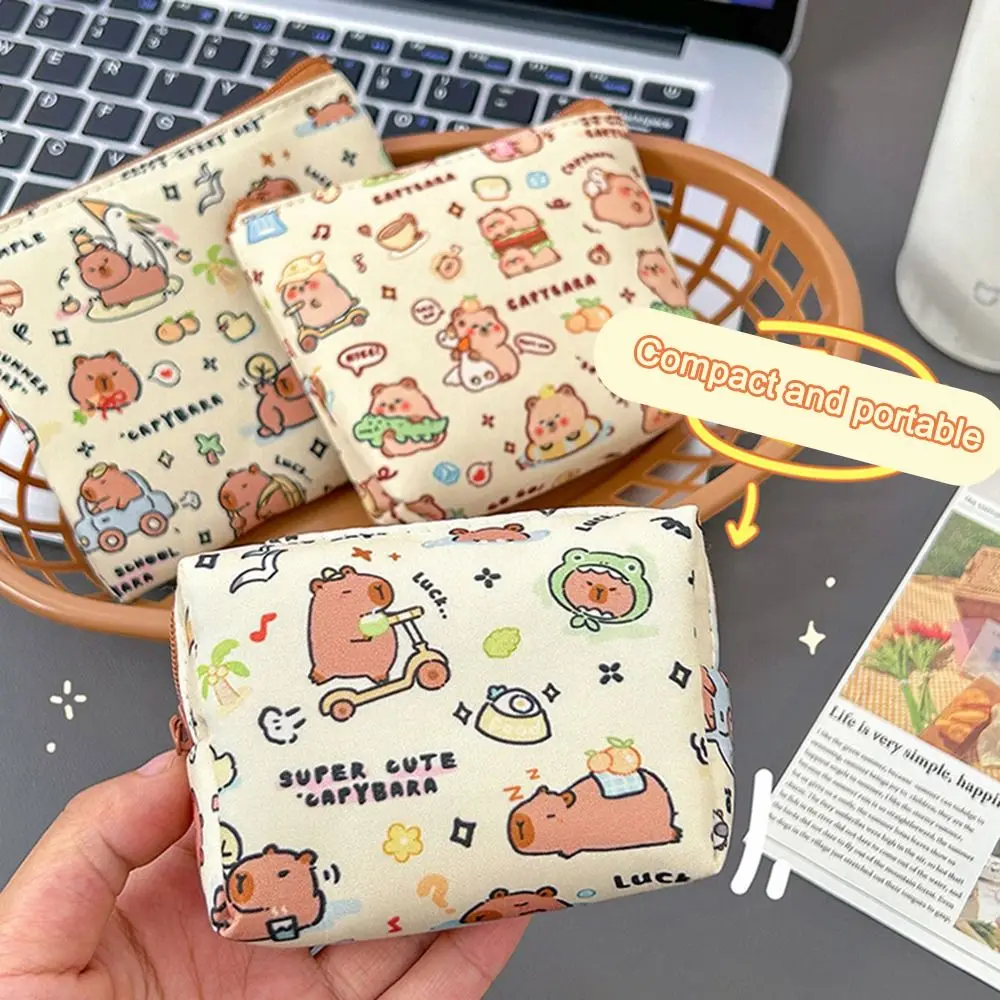

Cute Cartoon Pattern Capybara Coin Purse Mini Waterproof Key Bag Portable Storage Bag