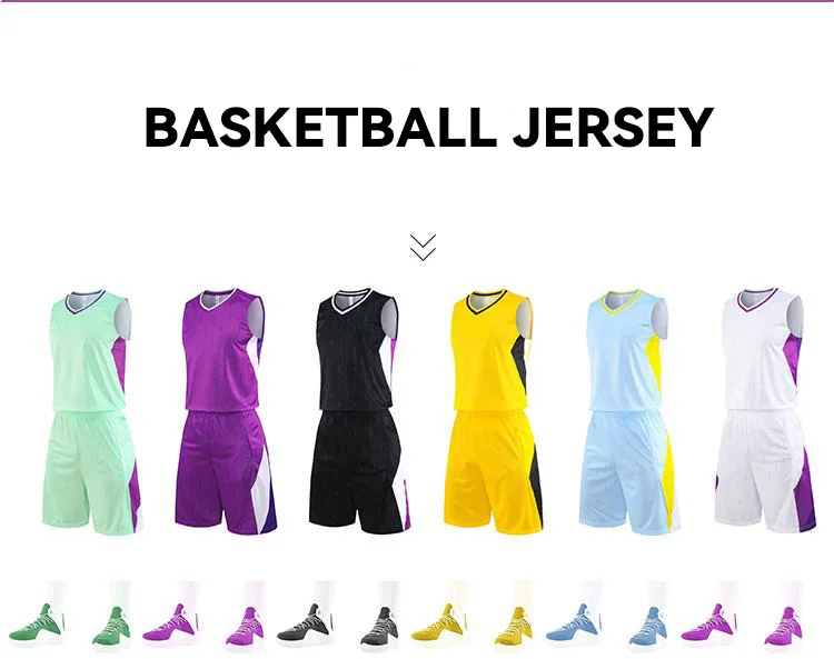 

High Quality Men Basketball Jersey Sets Uniforms kits Cheap college Basketball tracksuits blank basketball training jersey set