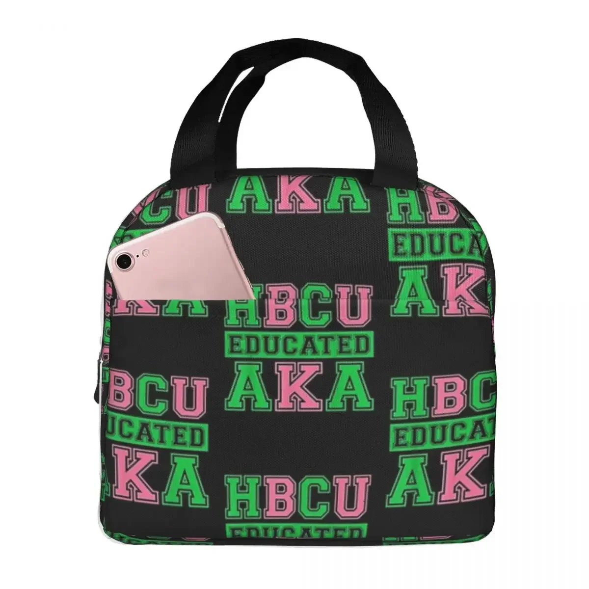 HBCU Grad AKA Sorority Paraphernalia, HBCU Educated AKA Lunch Bags Insulated Bento Box Cooler Thermal Bag for Woman Student Work