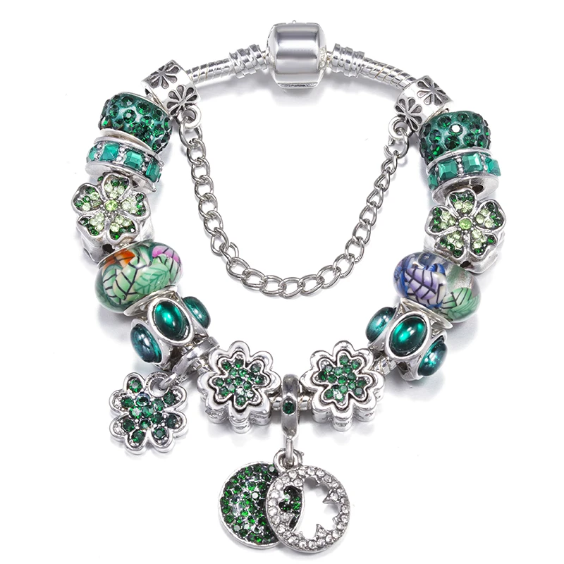BAOPON Frühling Stile Schmetterling Stiefmütterchen Perlen Charme Armbänder DIY Feine Armbänder Für Frauen Männer Verlobte Bijoux Pulseras Schmuck Geschenk