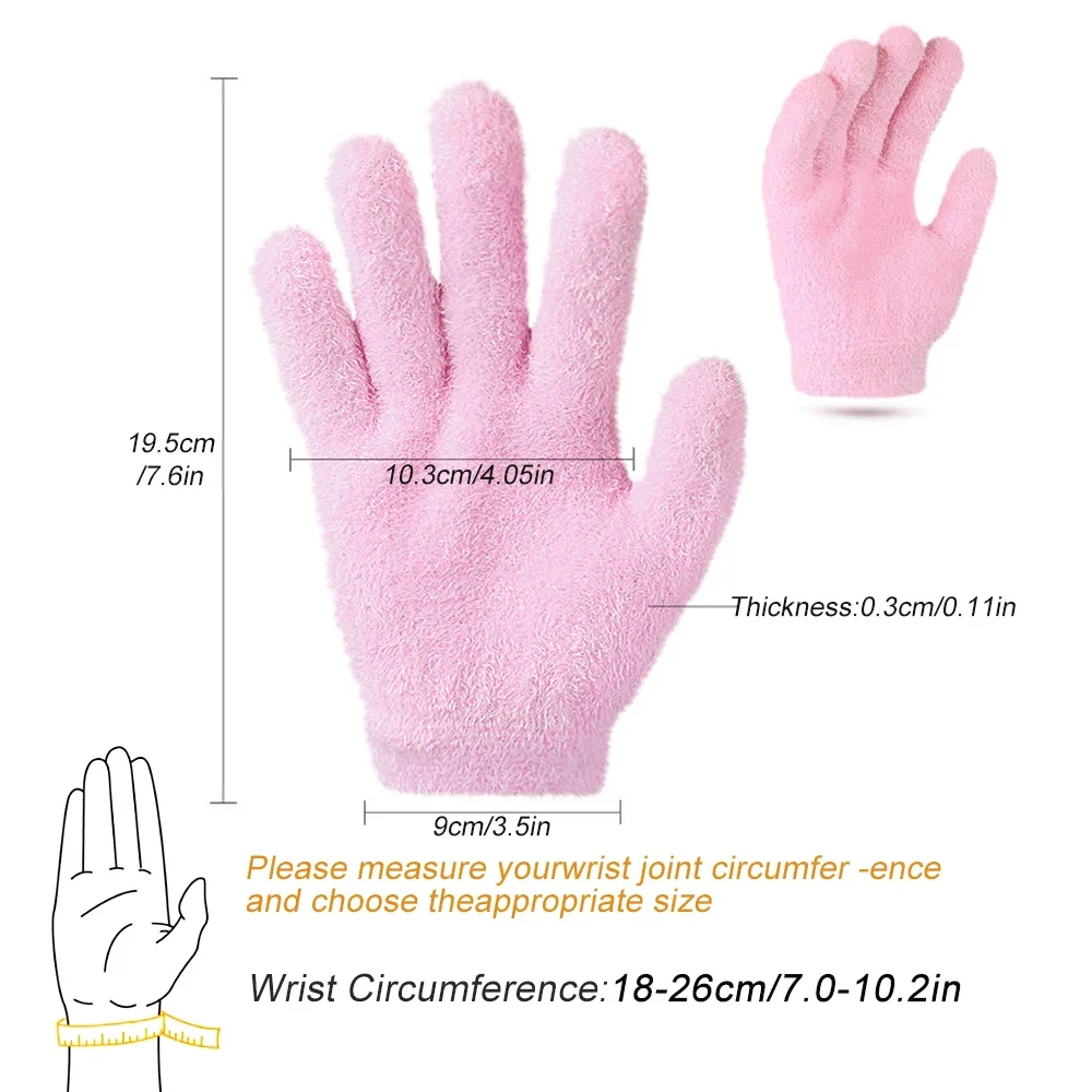 1Pair Spa Gloves Moisturizing Gel Gloves Heal Eczema Cracked Dry Skin Cracked hand, Cuticles for for Repair Treatment