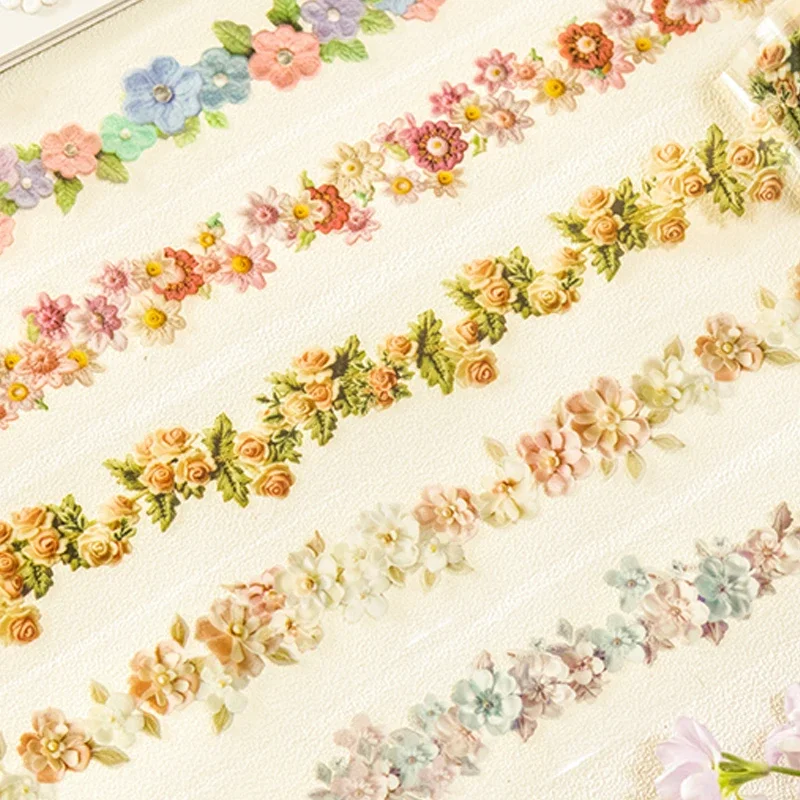 

3 рулона, вышитая лента с цветами, серия, высеченная лента для домашних животных, материал для справочника, коллаж, сделай сам, скрапбук, фоторамка, карта