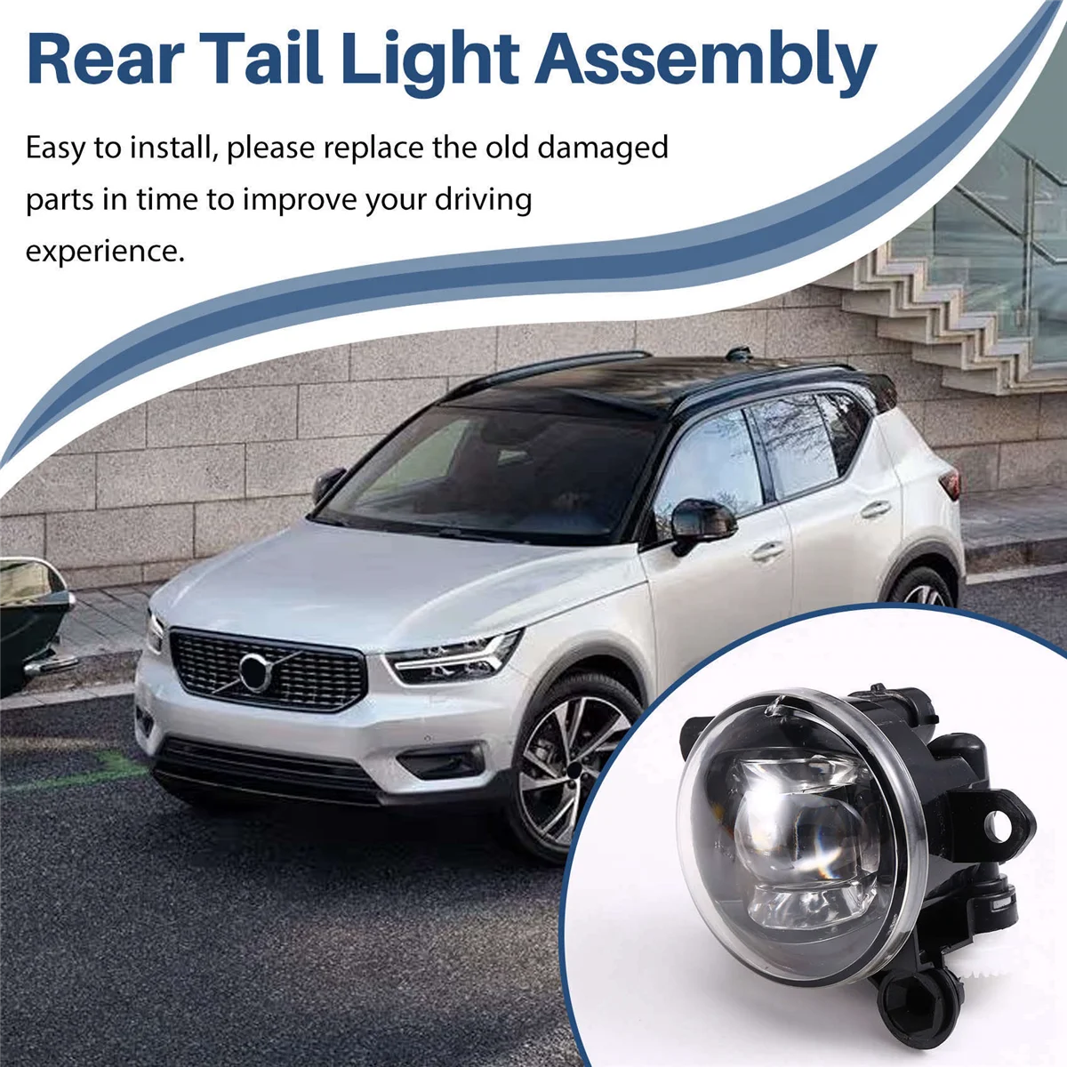 

Hot Front Bumper LED Fog Light Daytime Running Light with Heat Sink for Volvo XC40 2018-2024 Turn Brake