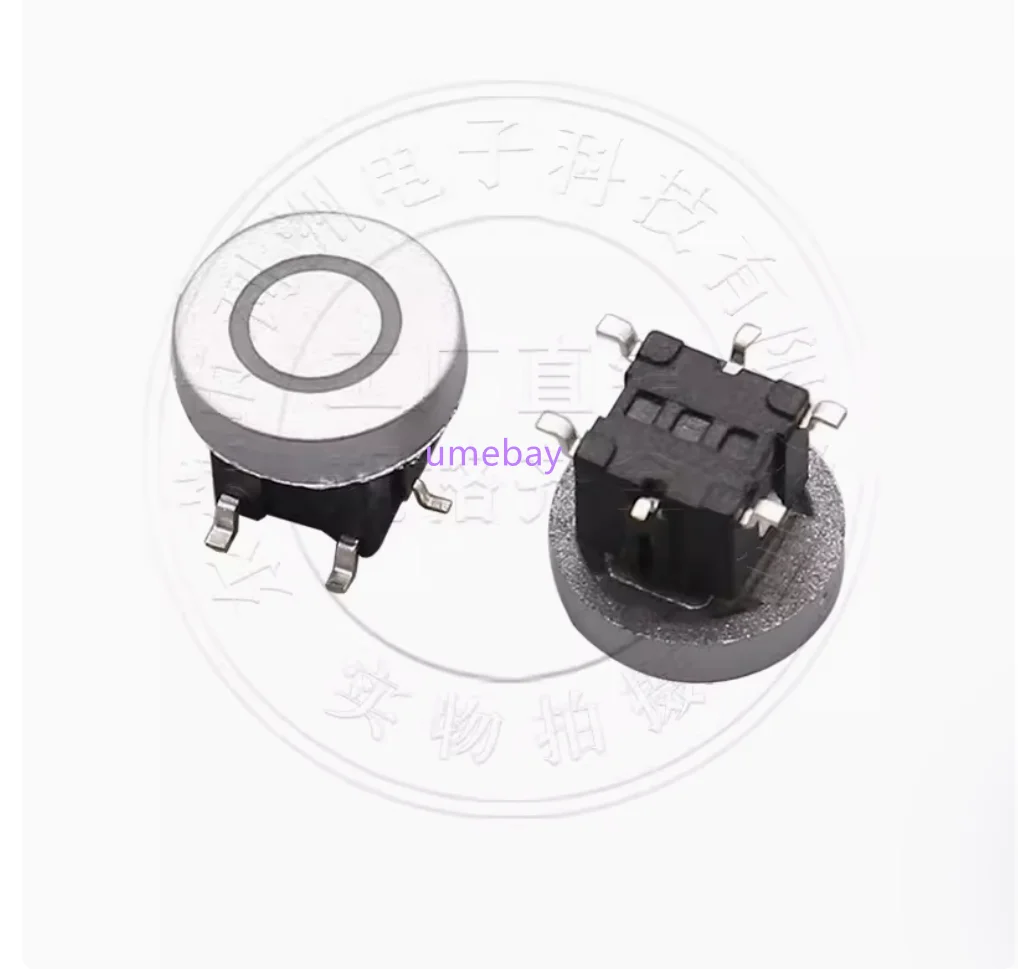 10pcs  Red light with black hat and light touch switch 6 * 6 * 8.3 monochrome/dual color