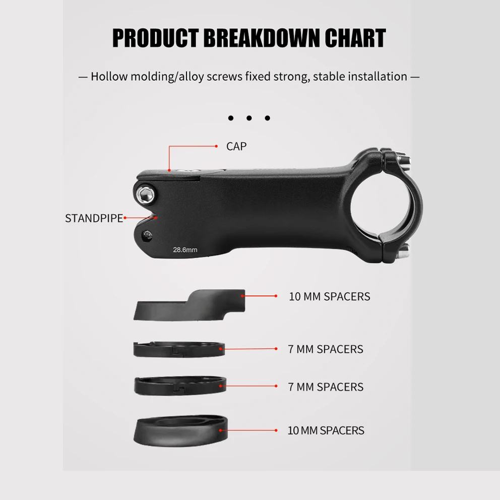 New bike mountain bike handlebar aluminum alloy hidden cable stem 31.8x70/80/90mmBicycle accessories