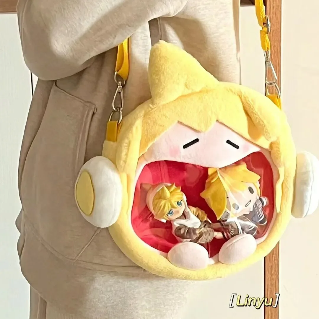 Bemoe Original Hatsune Miku Kagamine Rin Kagamine Len Plush Shoulder Bag Painful Packet Kawaii Cosplay Backpack Girls Gifts