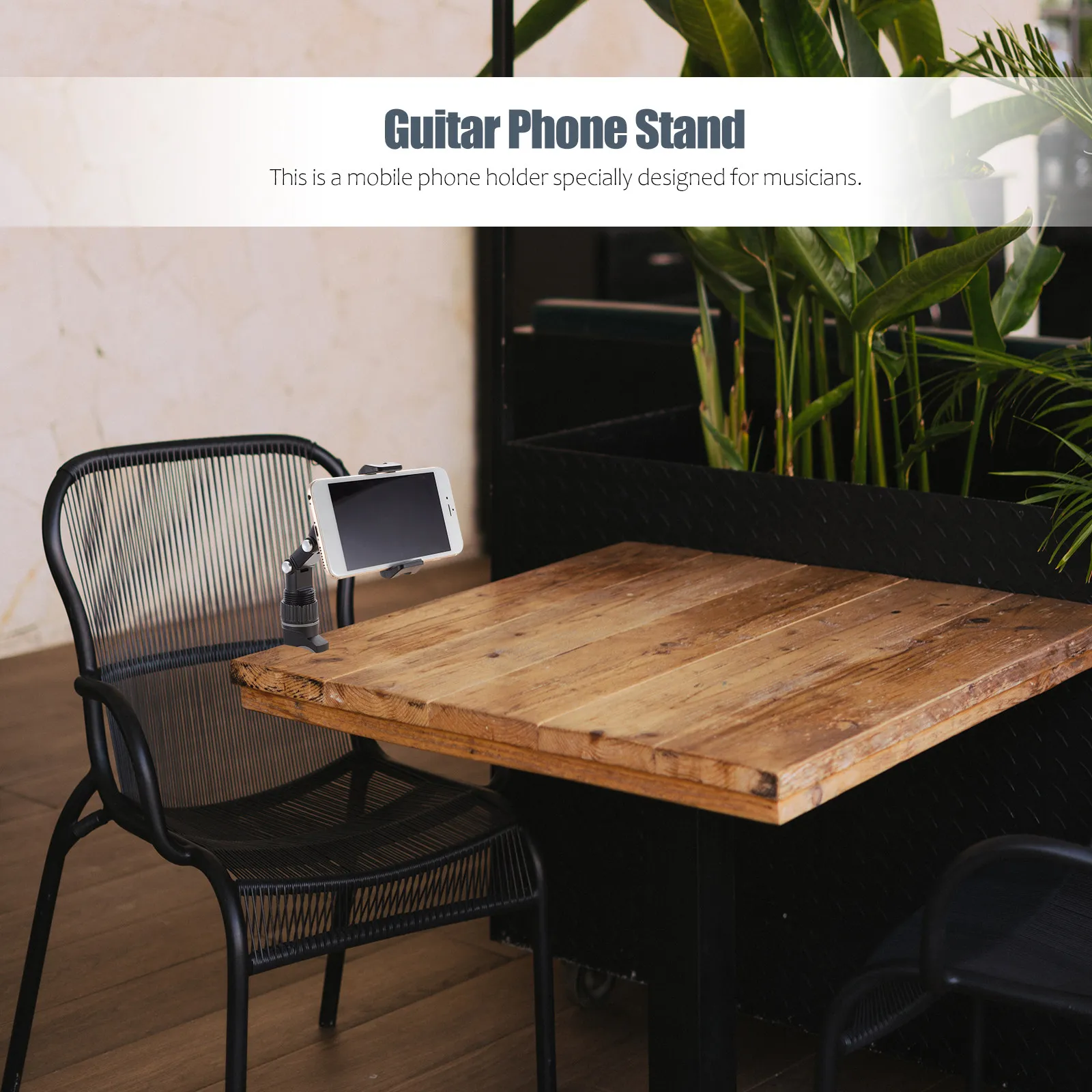 

Набор из 1 шт. пластикового регулируемого держателя для телефона на гитару с креплением-клипсой для нот, текстов песен и прямых трансляций