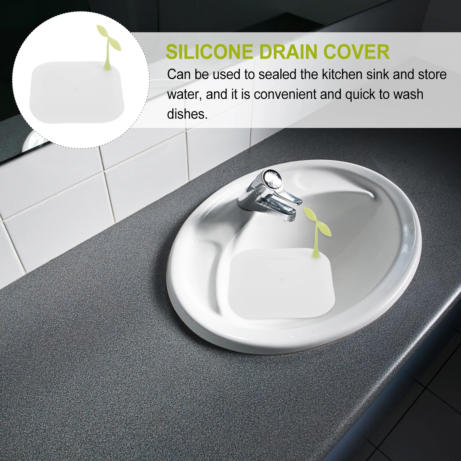 

2pcs Silicone Cover For Kitchen Bathroom Floor Drain Sealed Trap Odor Proof Rodent Resistant Washable Reusable Drain Pad