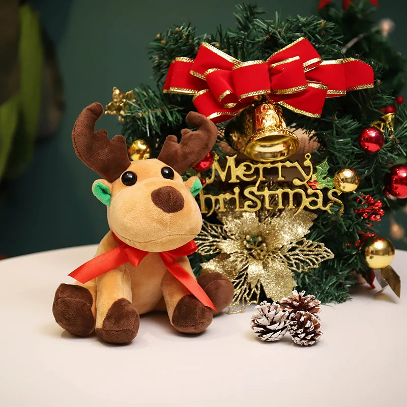 Cute Christmas Reindeer Plush Cartoon Deer Toys Anime Animal Stuffed Dolls Kawaii Home Decor Kids Xmas Birthday Gifts