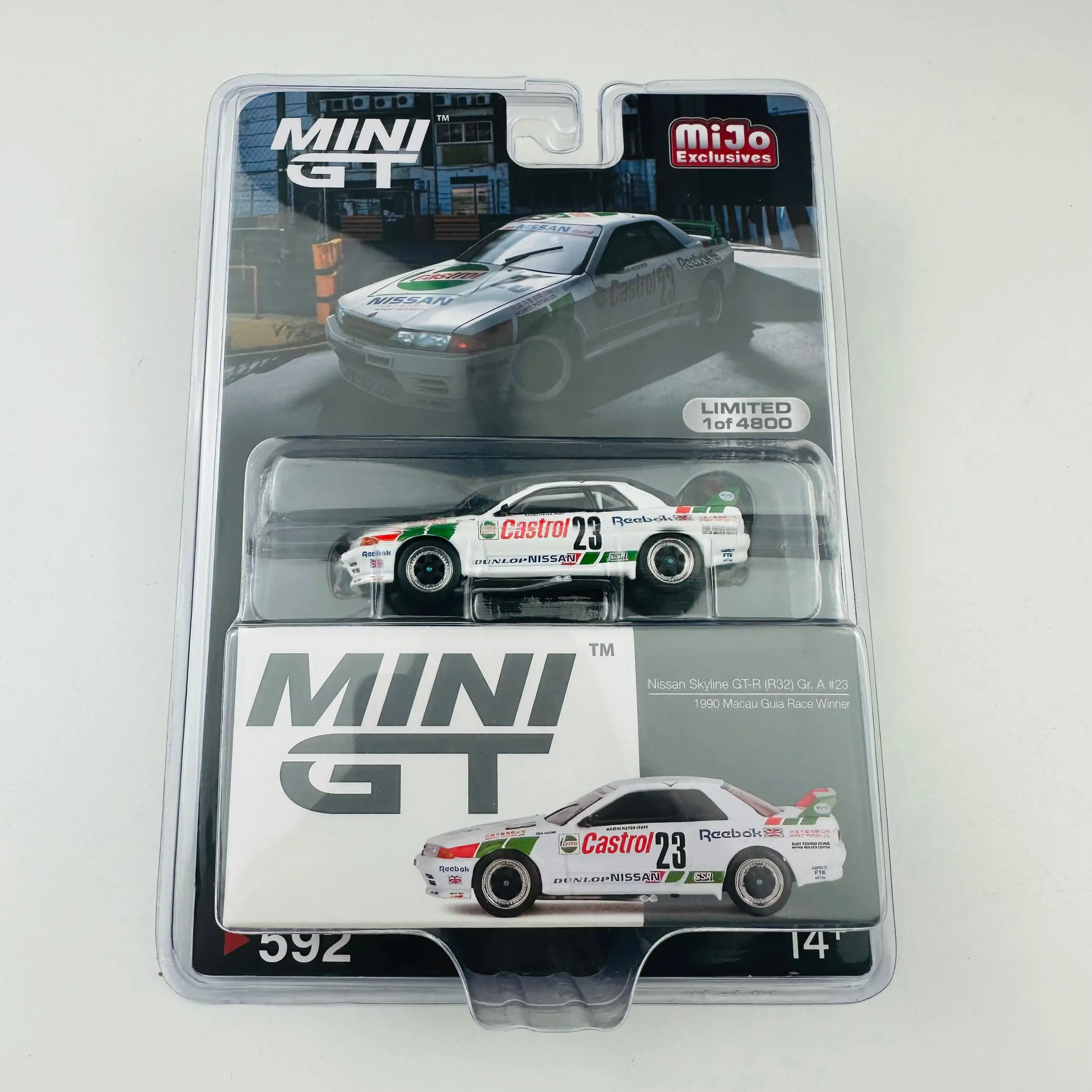 TSM Mini Gt 1/64 Minigt 592 Nissan Skyline GT-R (R32) Gr. A #23 1990 Macau Guia Winner MJ Die-cast Alloy Car Model Collection