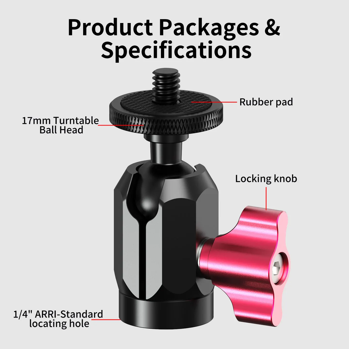17mm Kugelkopfklemme 360° Drehbar 2kg Tragkraft Mini für Gopro Insta360 DJI OSMO Action-Kamera Motorrad-Lenker Fahrrad-Stativ – Detail 9
