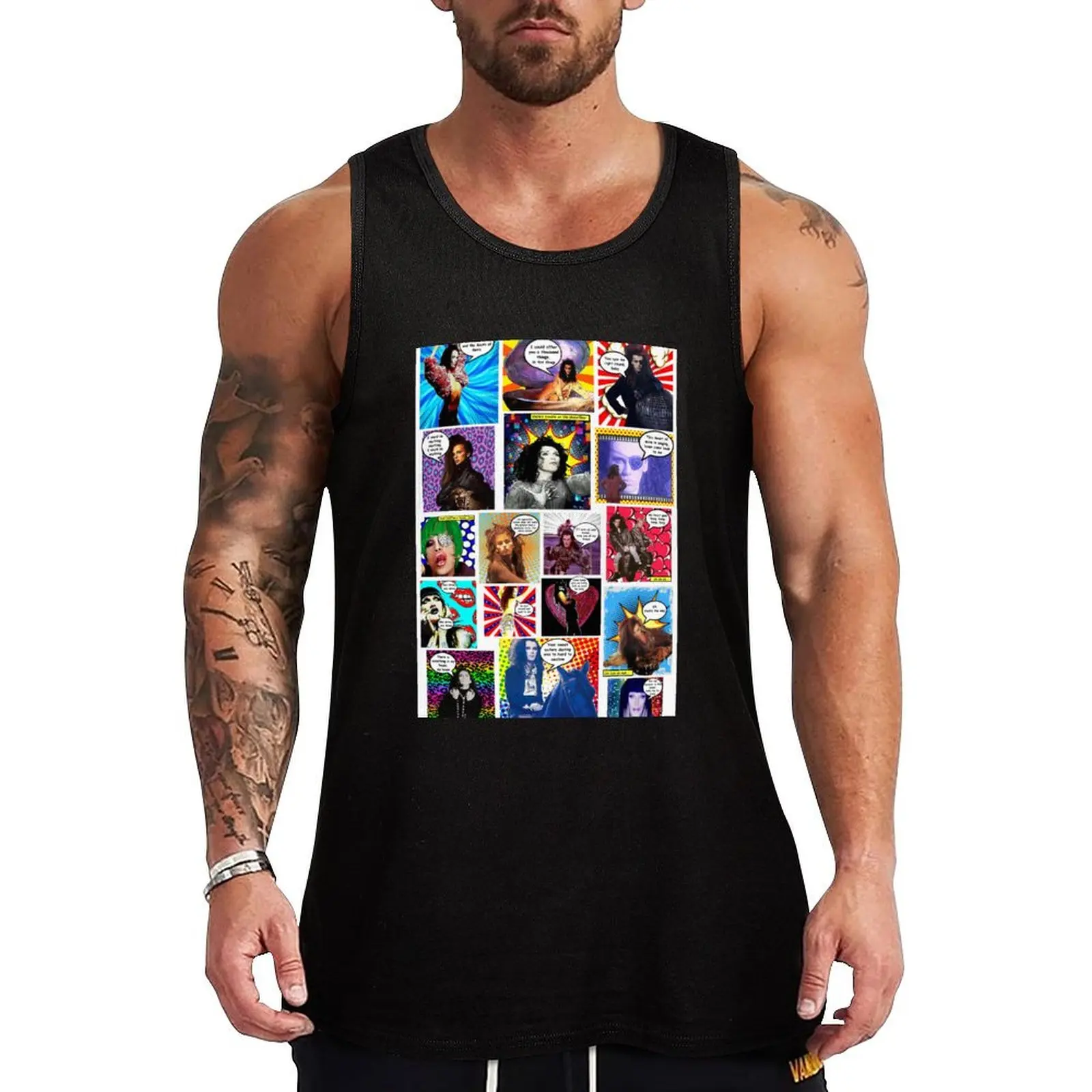 

Go Pow WOW with Dead or alive & Pete Burns Tank Top mens gym clothes sexy clothes men