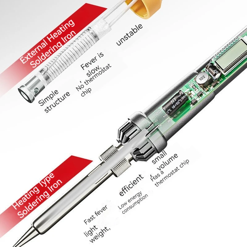 Adjustable Temperature Electric Soldering Iron 60W Welding Solder Rework Station Heat Pencil Tips Repair Tools Soldering Iron