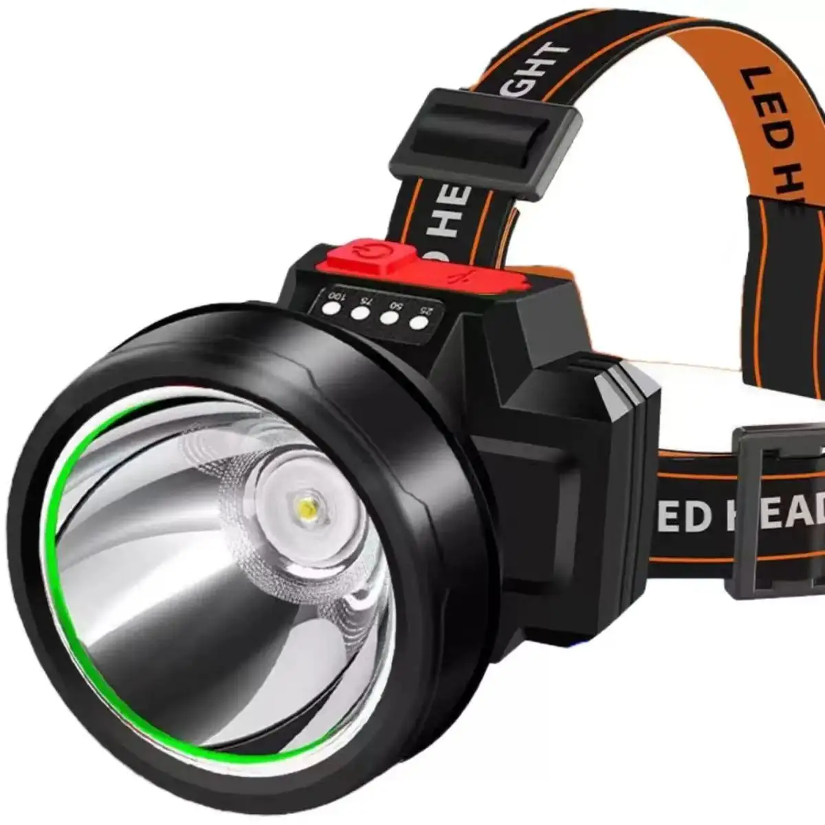 Adjustable USB Rechargeable LED Headlamp Waterproof Super Bright Light for Outdoor Camping Fishing Mining Emergency