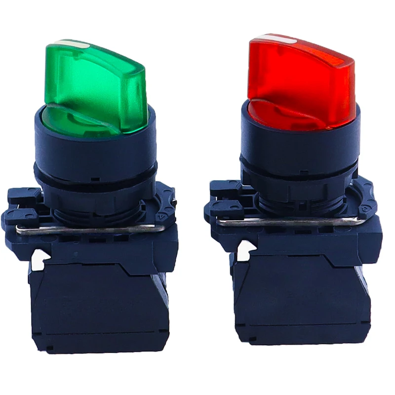 Waterproof Illuminated Selector Switch Rotary Switch Knob Switch Two or Three Position SB5 LA68S XB5 AK124B5 with Integral LED