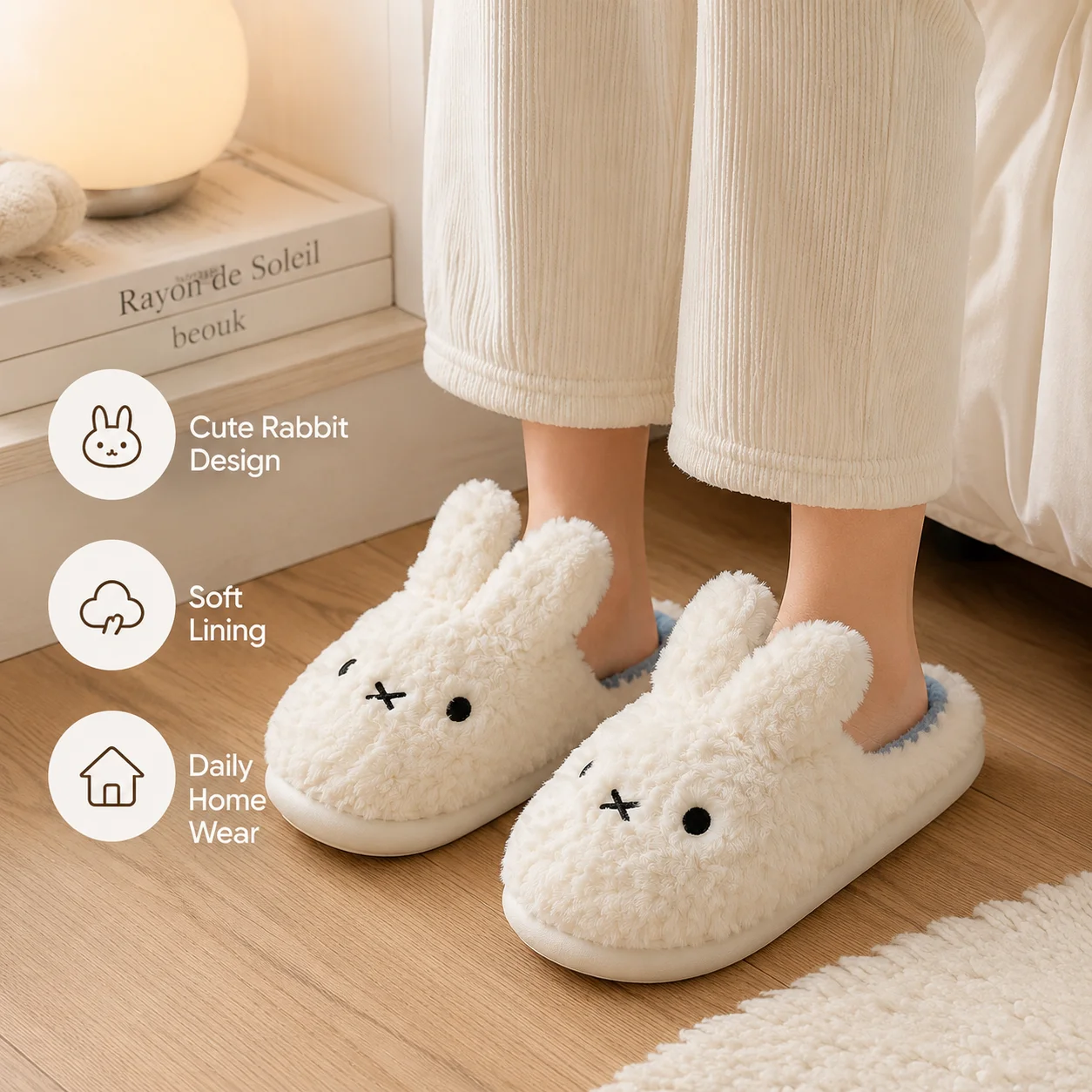 Sandal Rumah Bulu Kelinci Miff - Winter Clothing Cute ulasan dan harga