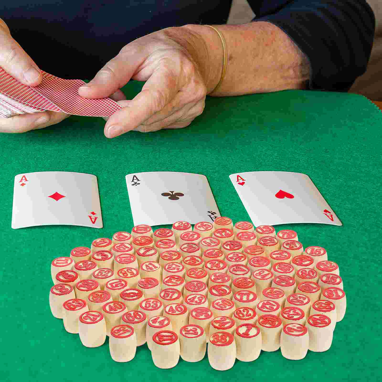 Jeu de société de bingo russe vintage en bois, fournitures de loto, drôle, 1 ensemble