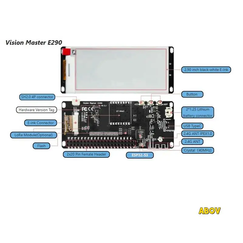 

Meshtastic ESP32 Master E290 E-Ink Display Lora E-Ink Development Kit 433-510Mhz