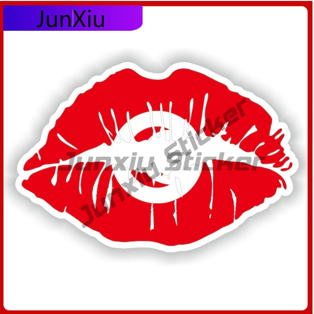 

Tunisia Flag Lips Shape With National Emblem Vinyl Sticker Glass Waterproof Decals Custom Car Stickers Personalized Suv Camping