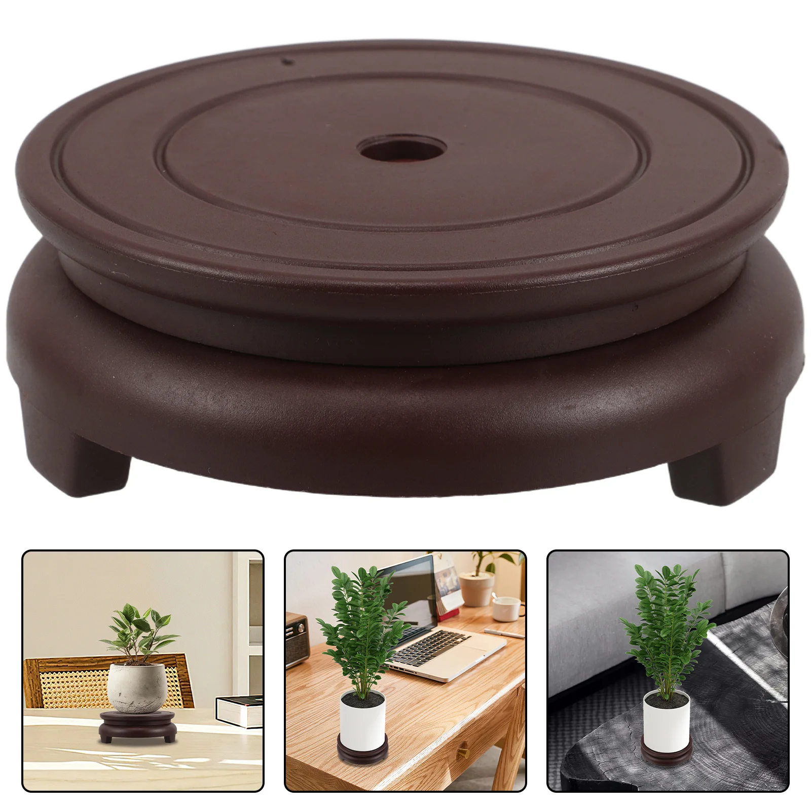 

Round Planter Display Stand 10Cm Red Oriental Bonsai Fishbowl Vase Base Crystal Ball Holder Decorative Storage Rack Home Office